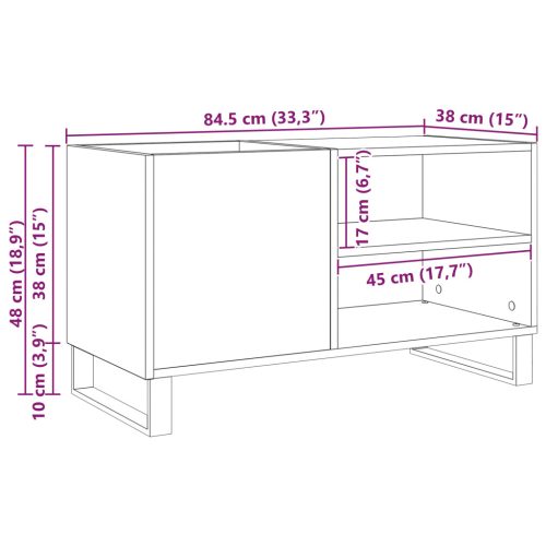  Rekord Szekrény Fekete Tölgy 84,5x38x48 cm Művelt Fa