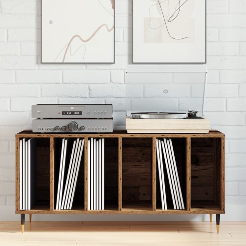  Rekeszes Szekrény Régi Fa 100x38x48 cm Műgyanta