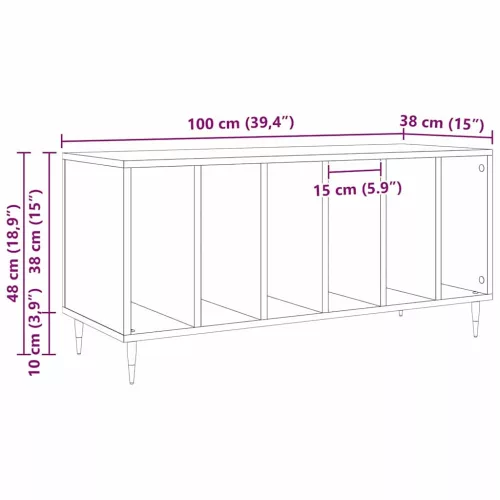  Hanglemez szekrény polcokkal Régi fa 100 x 38 x 48 cm Faanyag