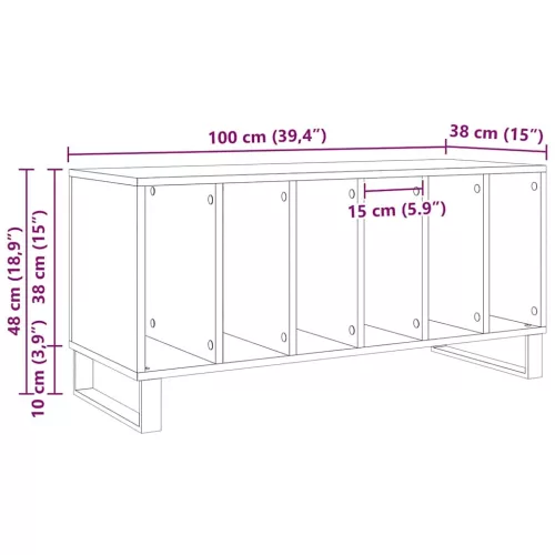  Hanglemez szekrény polcokkal Régi fa 100 x 38 x 48 cm Faanyag
