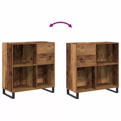 Hanglemez szekrény polcokkal Régi fa 84,5 x 38 x 89 cm Faanyag