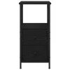  Éjjeli szekrények 2 db Fekete tölgyből 34x35,5x70 cm Mérnöki fa