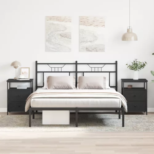  Éjjeli szekrények 2 db Fekete tölgy 44x45x60 cm Műanyag