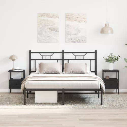  Éjjeli Szekrények 2 db Fekete Tölgy 34x36x50 cm Mérnöki Fa