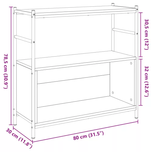  Könyvespolc Füstölt Tölgy 80x30x78,5 cm Műszaki Fa
