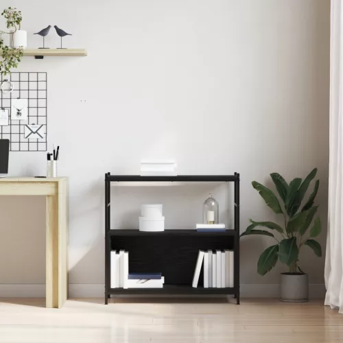  Könyvespolc Fekete Tölgy 80x30x78,5 cm Mérnöki Fa