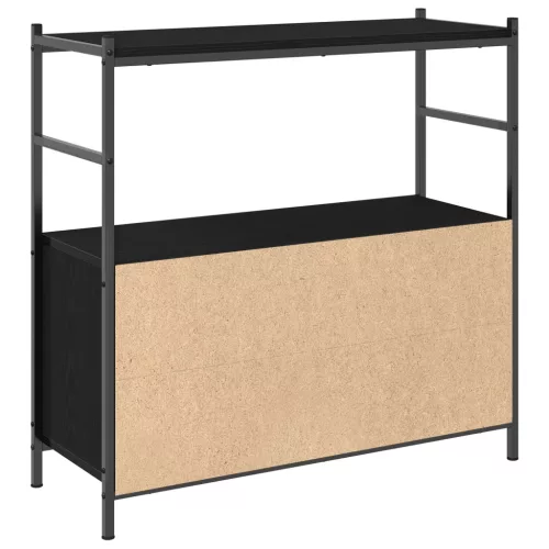  Könyvespolc Fekete Tölgy 80x30x78,5 cm Mérnöki Fa