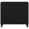  3 ajtós tálaló szekrény Fekete tölgy 90x34x80 cm Műgyanta