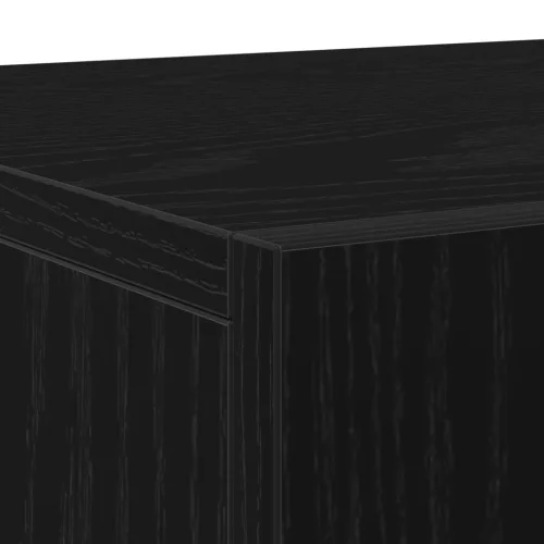  3 ajtós tálaló szekrény Fekete tölgy 90x34x80 cm Műgyanta