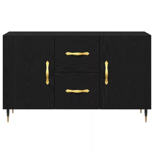  Oldalszekrény Fekete Tölgy 100x36x60 cm Mérnöki Fa