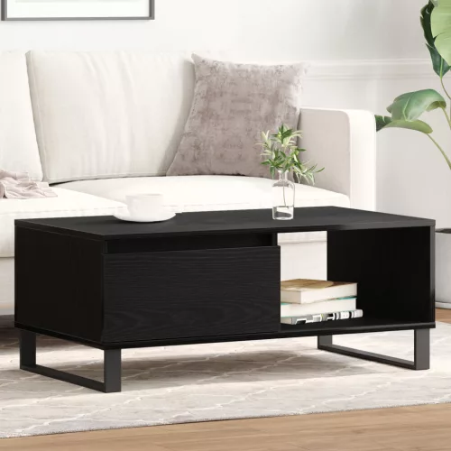 Fekete Tölgy Kávézó Asztal 90x50x36,5 cm Műszaki Fa