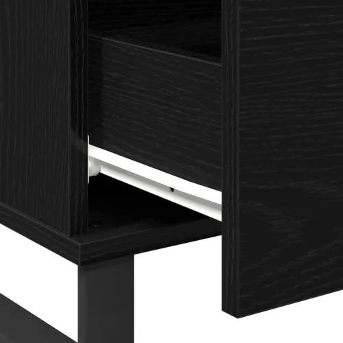  Fekete Tölgy Kávézó Asztal 90x50x36,5 cm Műszaki Fa