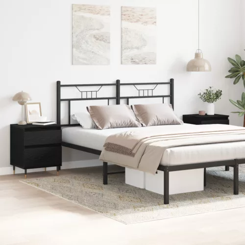  Éjjeli szekrények 2db Fekete tölgy 40x35x50 cm Szerelt fa