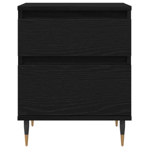  Éjjeli szekrények 2db Fekete tölgy 40x35x50 cm Szerelt fa