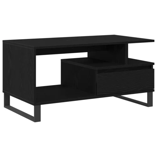  Dohányzóasztal Fekete Tölgy 90x49x45 cm Mérnöki Fa