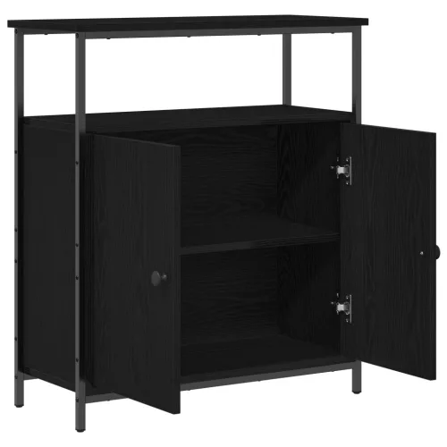  Oldalszekrény Fekete tölgy 70x30x80 cm Műanyag