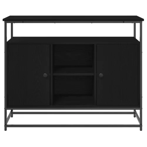  Fekete tölgy oldalszekrény 100x35x80 cm Műszaki fa és Acél