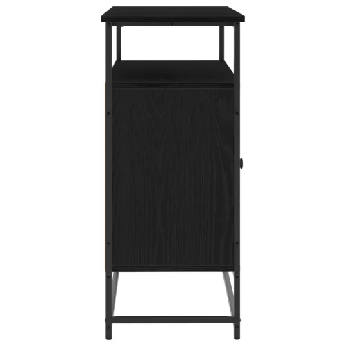  Fekete tölgy oldalszekrény 100x35x80 cm Műszaki fa és Acél