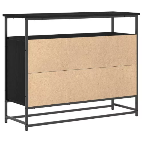  Fekete tölgy oldalszekrény 100x35x80 cm Műszaki fa és Acél