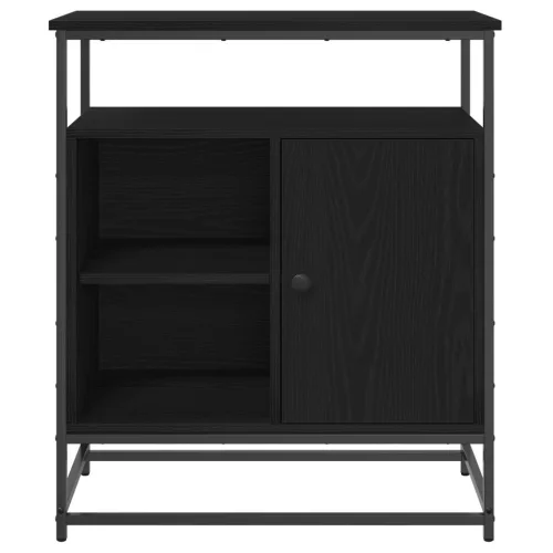  Szekrény Fekete Tölgy 69x35x80 cm Műanyag Fa és Acél