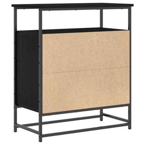  Szekrény Fekete Tölgy 69x35x80 cm Műanyag Fa és Acél