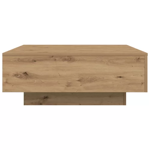  LED világítással ellátott kávézóasztal, ipari tölgy, 80x80x31 cm