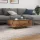  LED világítással ellátott dohányzóasztal régi fa 85x55x31 cm