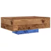  LED világítással ellátott dohányzóasztal régi fa 85x55x31 cm