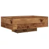  LED világítással ellátott dohányzóasztal régi fa 85x55x31 cm