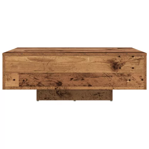  LED világítással ellátott dohányzóasztal régi fa 85x55x31 cm