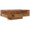  LED világítással ellátott dohányzóasztal régi fa 85x55x31 cm