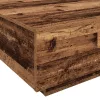  LED világítással ellátott dohányzóasztal régi fa 85x55x31 cm