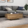  LED világítással ellátott dohányzóasztal, Artisan tölgy 85x55x31 cm
