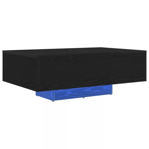  Dohányzóasztal LED világítással Fekete tölgy 85x55x31 cm