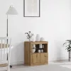  LED lámpás oldalszekrény Artisan tölgy 60,5x37x67 cm