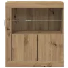  LED lámpás oldalszekrény Artisan tölgy 60,5x37x67 cm