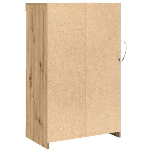  LED világítással ellátott oldalszekrény, Kézműves tölgy 60,5x37x100 cm