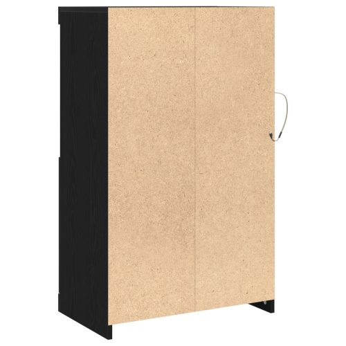  LED világítással ellátott fekete tölgyelő szekrény 60,5x37x100 cm