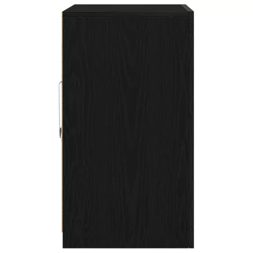  LED világítással ellátott oldalszekrények 2 db Fekete tölgy 41x37x67 cm