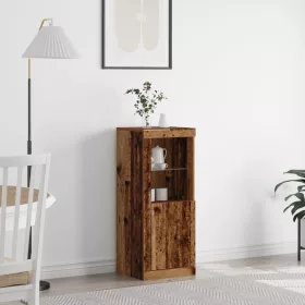    LED világítással rendelkező oldalajtó régi fa 41x37x100 cm