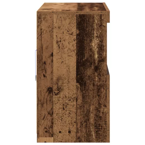  Oldalfal LED világítással Régi Fa 81x37x67 cm