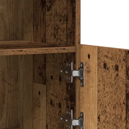  Oldalfal LED világítással Régi Fa 81x37x67 cm