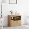  büfé LED világítással Kézműves tölgy 81x37x67 cm