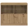  büfé LED világítással Kézműves tölgy 81x37x67 cm