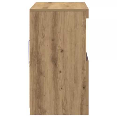  büfé LED világítással Kézműves tölgy 81x37x67 cm
