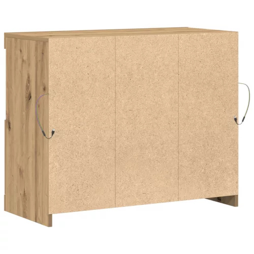 büfé LED világítással Kézműves tölgy 81x37x67 cm
