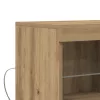  büfé LED világítással Kézműves tölgy 81x37x67 cm