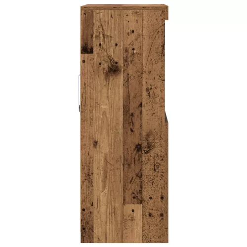  LED világítással ellátott oldalszekrény Régi fa 60x37x100 cm