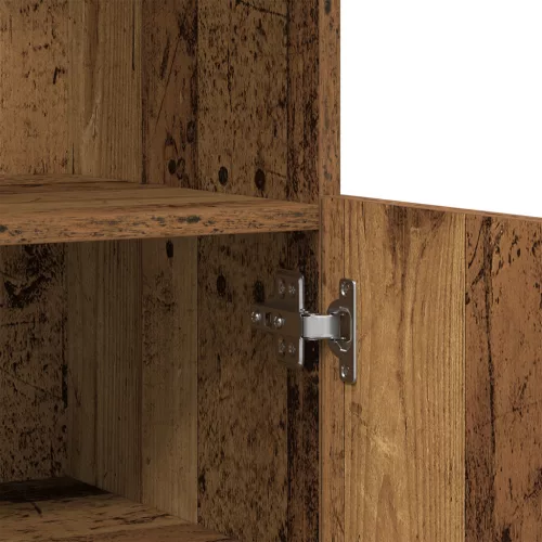  LED világítással ellátott oldalszekrény Régi fa 60x37x100 cm