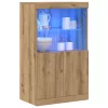  LED világítással rendelkező oldalszekrény, Kézműves tölgy, 60x37x100 cm